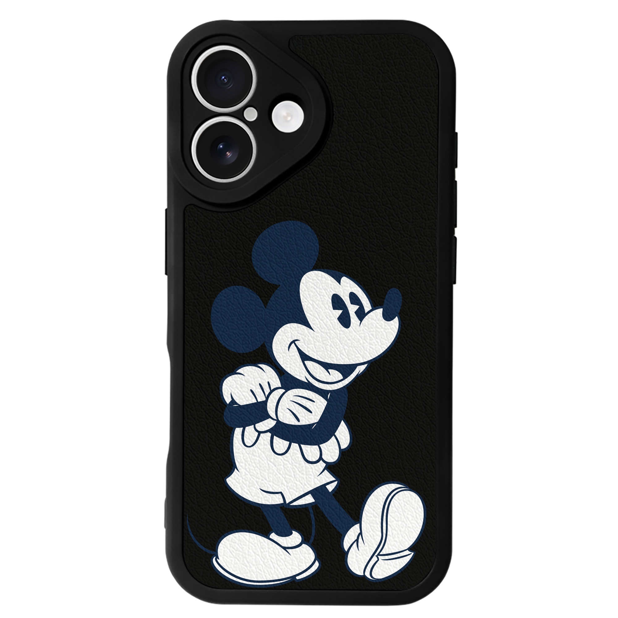（画像用） ミッキーマウス Mickey Mouse 【iPhone 16シリーズ対応】シリコンスマホケース（レザー調） 材質：シリコン